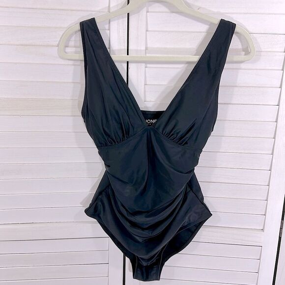 Jones NY Swimsuit One Piece Size Medium Black - Picture 2 of 14